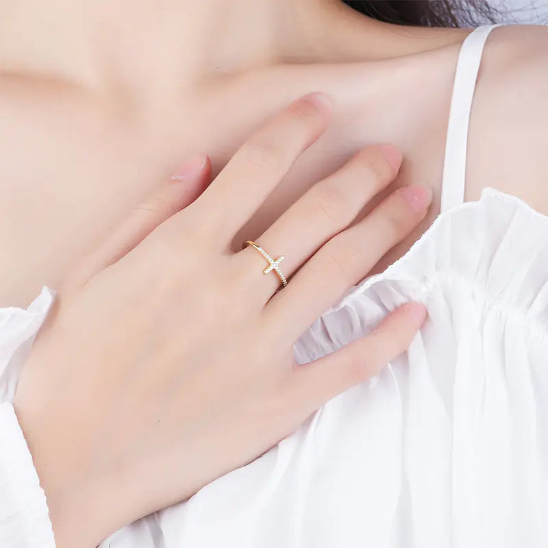 Inel Iris din argint placat cu aur de 14K