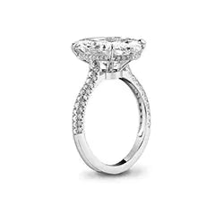Inel Rosa cu diamant simulat tăiat oval de 5 carate